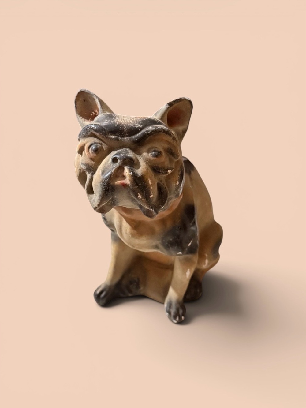Vintage ~Chalkware~ Bulldog ~ Figurine 1930s Carnival Prize~ Dog Statue